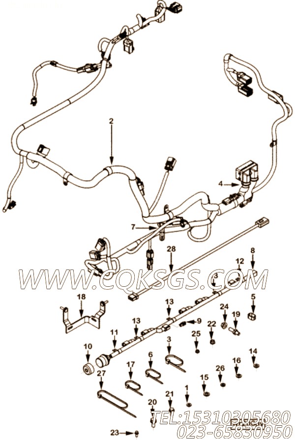 【线束】康明斯CUMMINS柴油机的2864500 线束