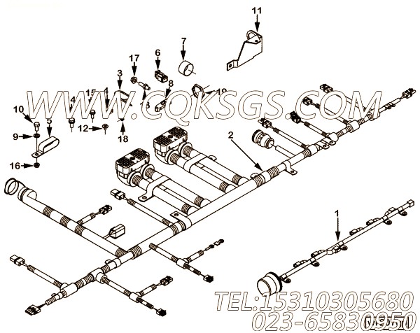 【ETR CNT MDL WRG线束】康明斯CUMMINS柴油机的2864509 ETR CNT MDL WRG线束