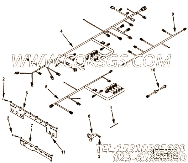 【接线固定器线束】康明斯CUMMINS柴油机的3094690 接线固定器线束
