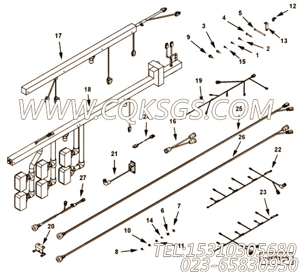 【ETR CNT MDL WRG线束】康明斯CUMMINS柴油机的4964188 ETR CNT MDL WRG线束