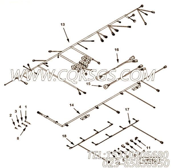 【ETR CNT MDL WRG线束】康明斯CUMMINS柴油机的3640473 ETR CNT MDL WRG线束