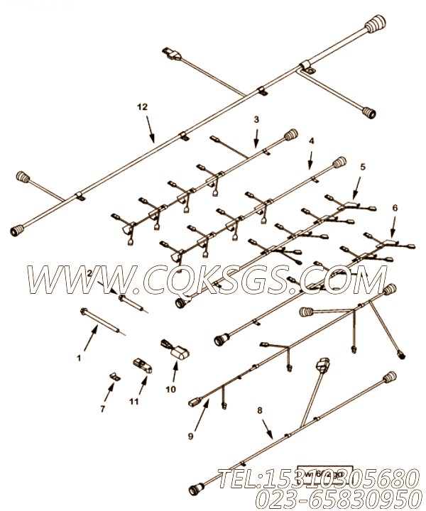 【ETR CNT MDL WRG线束】康明斯CUMMINS柴油机的4967161 ETR CNT MDL WRG线束
