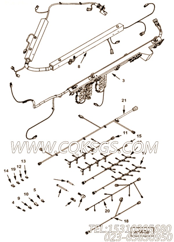 【ETR CNT MDL WRG线束】康明斯CUMMINS柴油机的2870698 ETR CNT MDL WRG线束