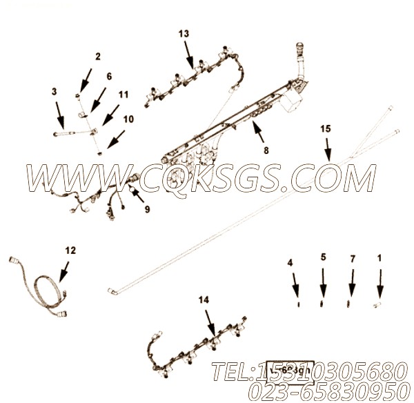 【ETR CNT MDL WRG线束】康明斯CUMMINS柴油机的2881187 ETR CNT MDL WRG线束