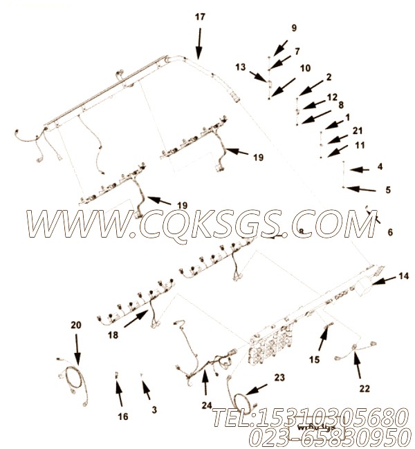 【ETR CNT MDL WRG线束】康明斯CUMMINS柴油机的3642210 ETR CNT MDL WRG线束