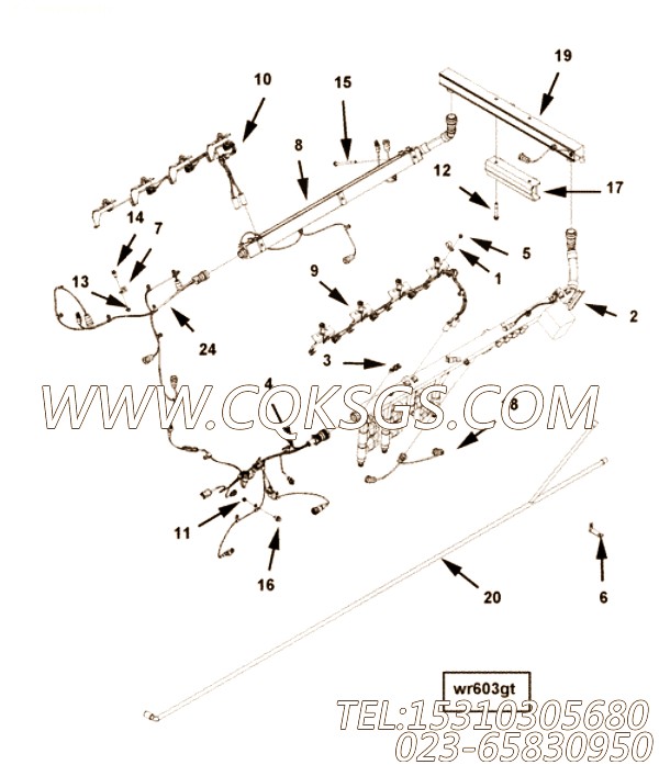 【ETR CNT MDL WRG线束】康明斯CUMMINS柴油机的2873840 ETR CNT MDL WRG线束