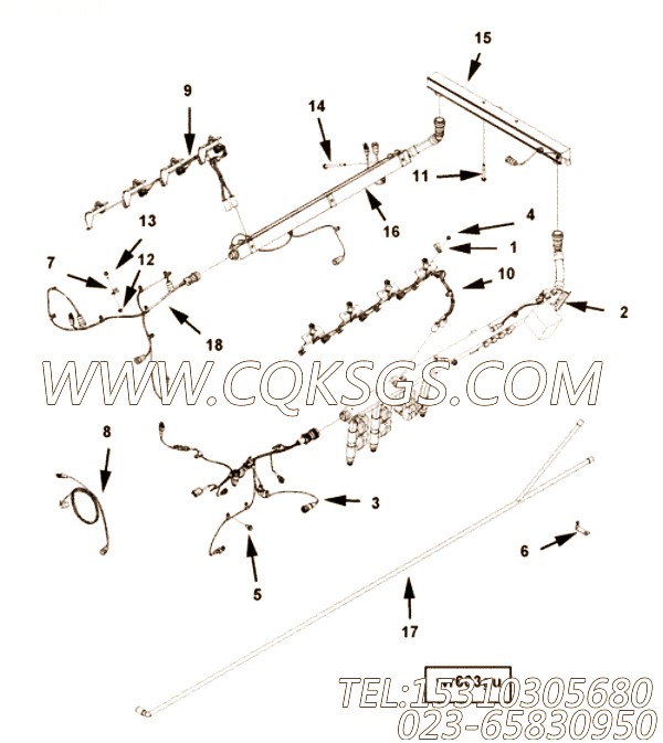 【ETR CNT MDL WRG线束】康明斯CUMMINS柴油机的2871208 ETR CNT MDL WRG线束