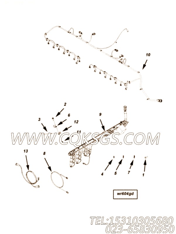 【ETR CNT MDL WRG线束】康明斯CUMMINS柴油机的2891079 ETR CNT MDL WRG线束