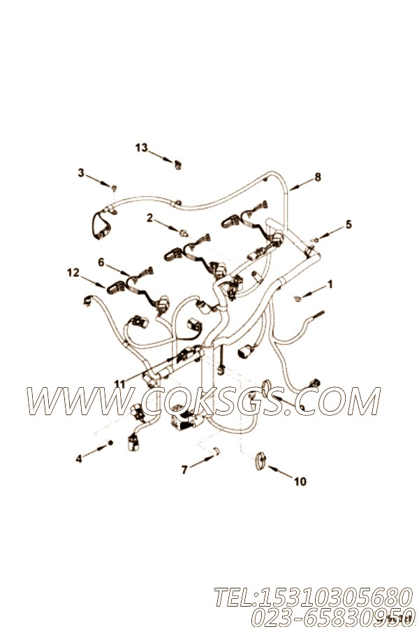 【ETR CNT MDL WRG线束】康明斯CUMMINS柴油机的3964097 ETR CNT MDL WRG线束