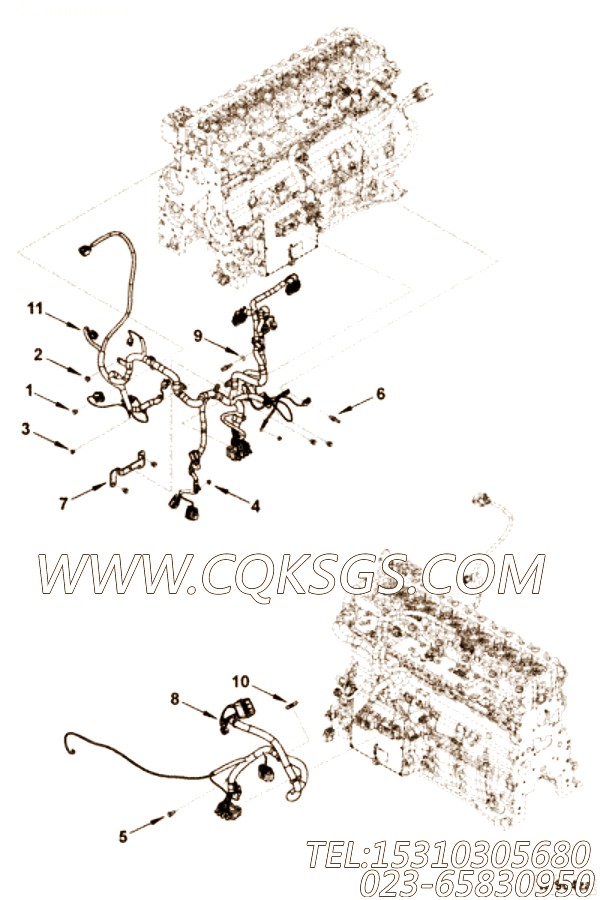 【线束】康明斯CUMMINS柴油机的3977191 线束