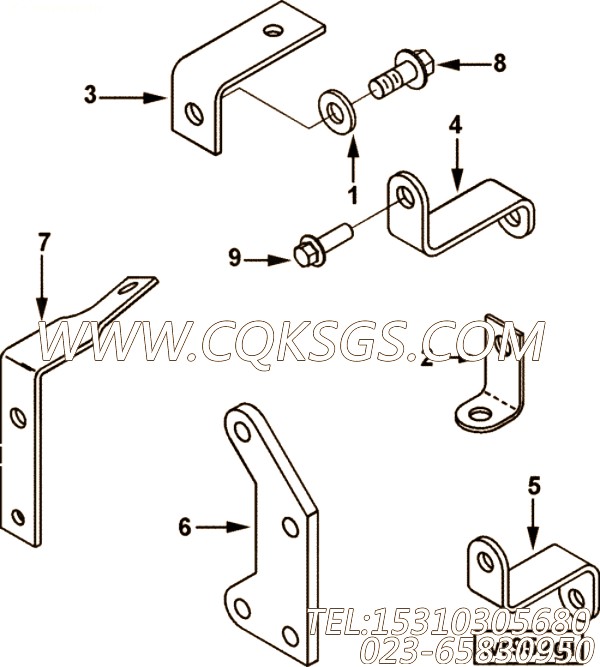 【水管支架】康明斯CUMMINS柴油机的3281515 水管支架