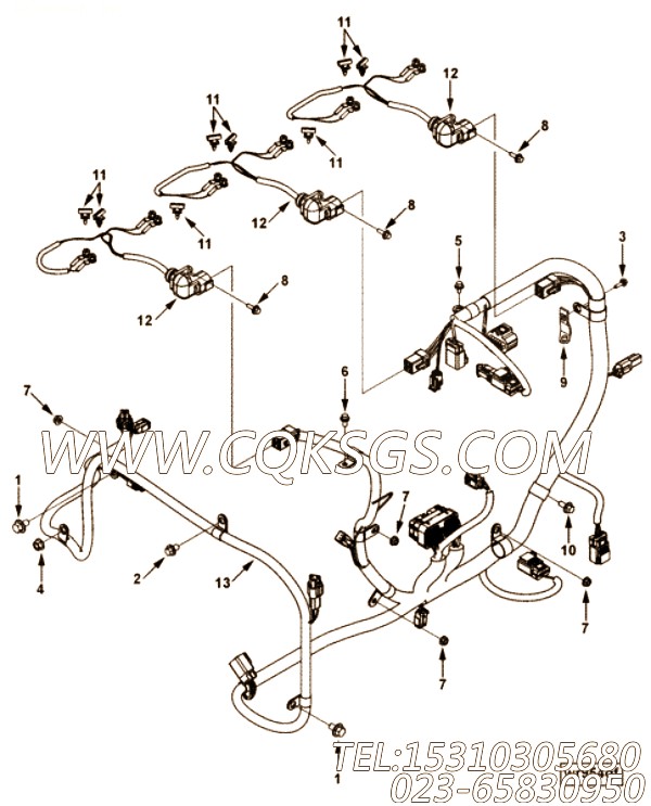 【ETR CNT MDL WRG线束】康明斯CUMMINS柴油机的3968180 ETR CNT MDL WRG线束