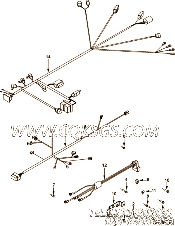 【线束】康明斯CUMMINS柴油机的3968848 线束