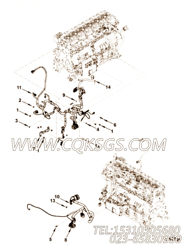 【ETR CNT MDL WRG线束】康明斯CUMMINS柴油机的4988028 ETR CNT MDL WRG线束