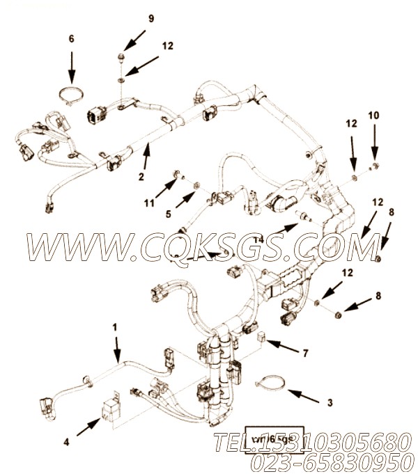 【ETR CNT MDL WRG线束】康明斯CUMMINS柴油机的2894645 ETR CNT MDL WRG线束