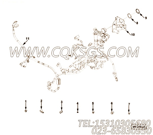 【ETR CNT MDL WRG线束】康明斯CUMMINS柴油机的5269373 ETR CNT MDL WRG线束