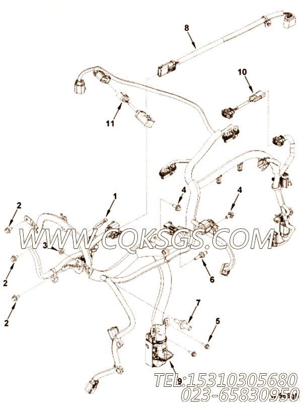 【线束】康明斯CUMMINS柴油机的5286593 线束