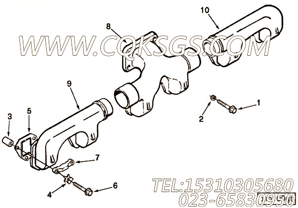 【排气歧管】康明斯CUMMINS柴油机的134562 排气歧管