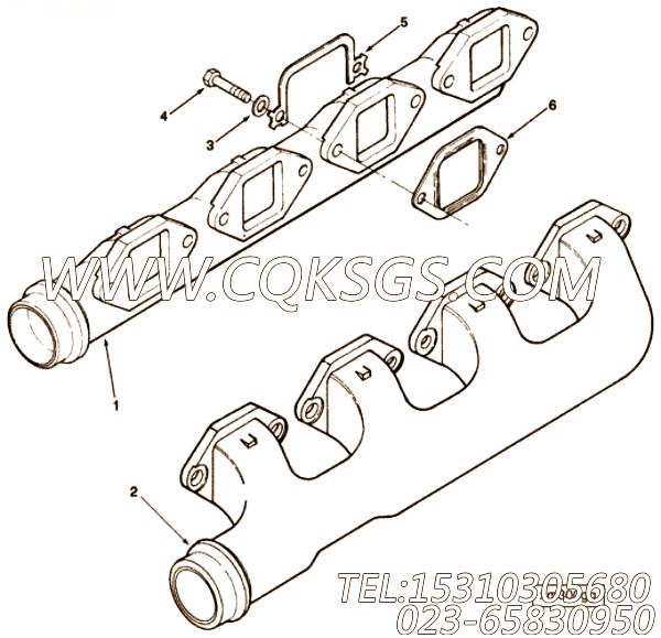 【排气歧管】康明斯CUMMINS柴油机的218646 排气歧管