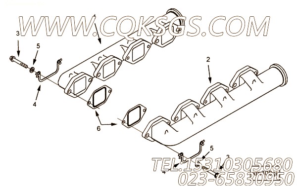 【排气歧管】康明斯CUMMINS柴油机的3001023 排气歧管