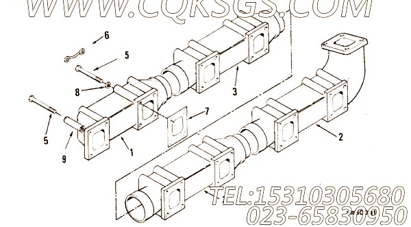 【排气歧管】康明斯CUMMINS柴油机的3027519 排气歧管