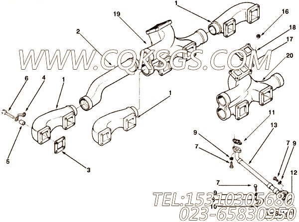 【排气歧管】康明斯CUMMINS柴油机的3629207 排气歧管