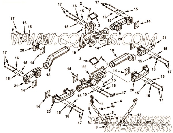 3626804锁紧螺母,用于康明斯KTA38-C1050动力排气管组,【稳定土拌和机】配件