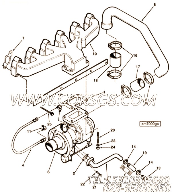【涡轮增压器】康明斯CUMMINS柴油机的3803809 涡轮增压器