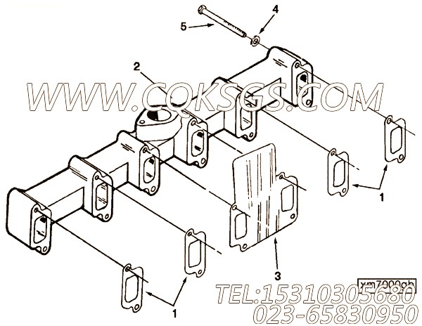 【排气歧管】康明斯CUMMINS柴油机的C0154229500 排气歧管