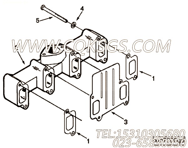 【排气歧管】康明斯CUMMINS柴油机的C0154229600 排气歧管