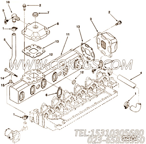 【排气歧管】康明斯CUMMINS柴油机的3904670 排气歧管