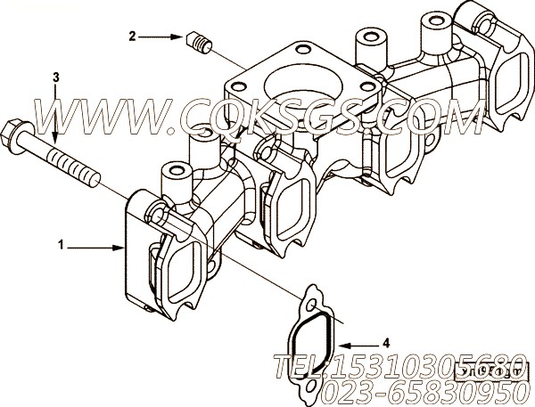 【排气歧管】康明斯CUMMINS柴油机的3863239 排气歧管