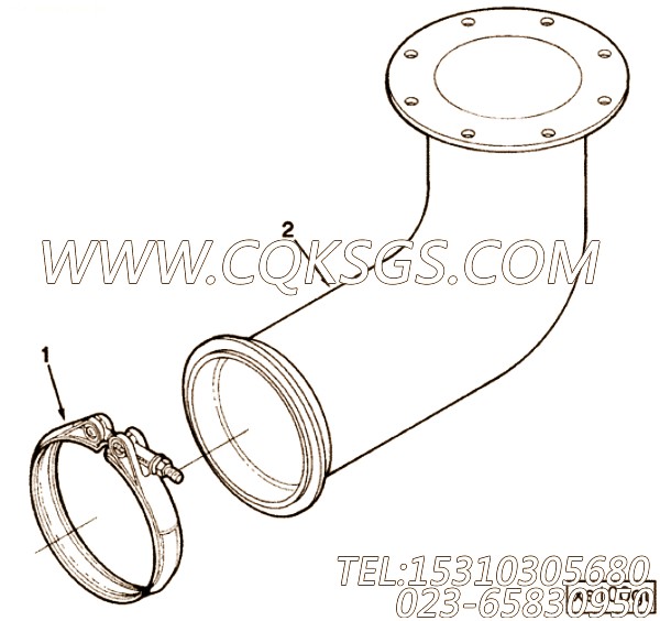 【排气口管】康明斯CUMMINS柴油机的3027566 排气口管