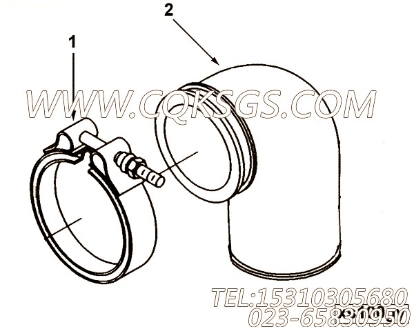 【排气口管】康明斯CUMMINS柴油机的3024929 排气口管