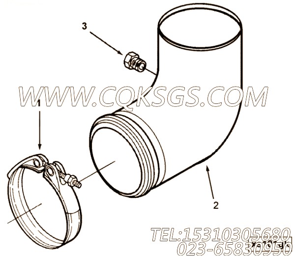 【排气口连接】康明斯CUMMINS柴油机的3101975 排气口连接