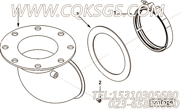 【排气口连接】康明斯CUMMINS柴油机的4906727 排气口连接