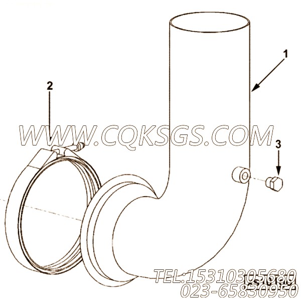 【排气口连接】康明斯CUMMINS柴油机的4063051 排气口连接