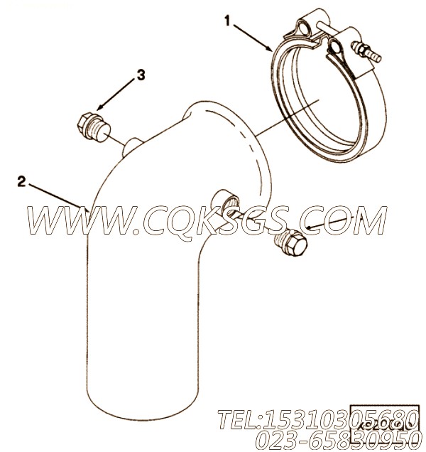 【排气口连接】康明斯CUMMINS柴油机的3084477 排气口连接