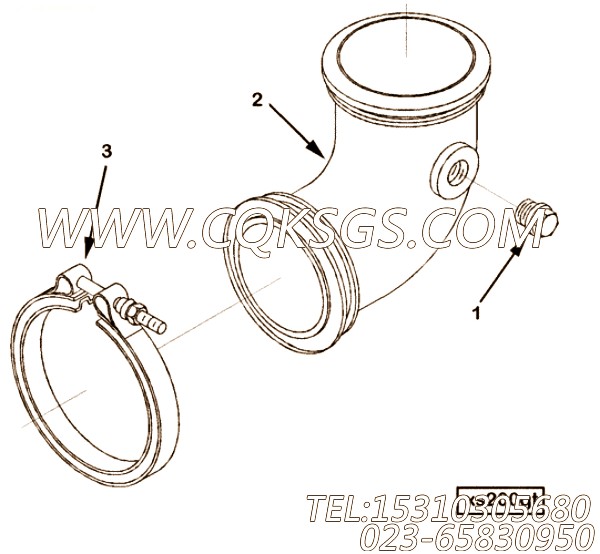 【排气口连接】康明斯CUMMINS柴油机的3606599 排气口连接