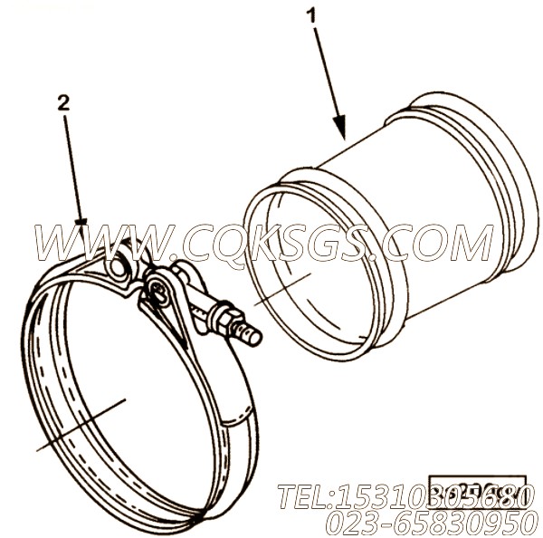 【排气口连接】康明斯CUMMINS柴油机的3606598 排气口连接