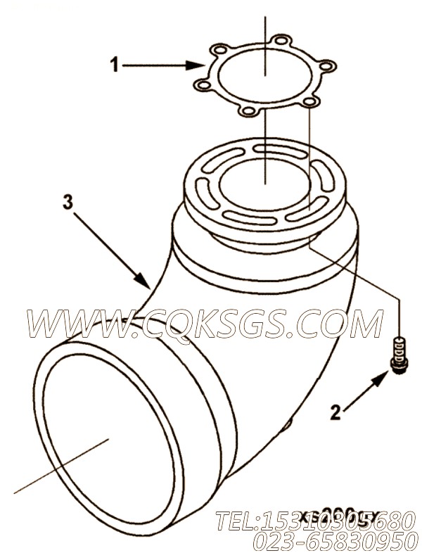 【排气口连接】康明斯CUMMINS柴油机的4003276 排气口连接