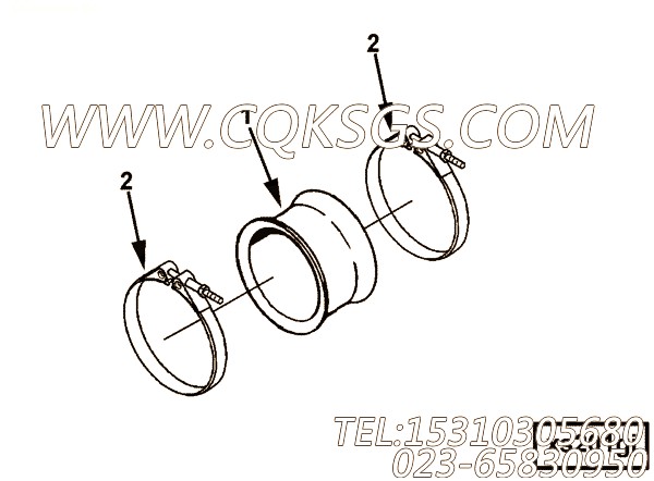 【排气口连接】康明斯CUMMINS柴油机的3102514 排气口连接