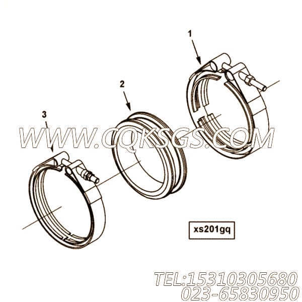 【排气口连接】康明斯CUMMINS柴油机的3103370 排气口连接
