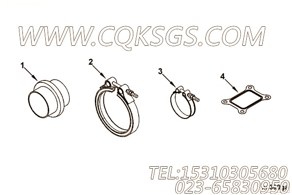 【至五型带箍】康明斯CUMMINS柴油机的3007219 至五型带箍