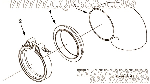 【排气口管】康明斯CUMMINS柴油机的3016307 排气口管