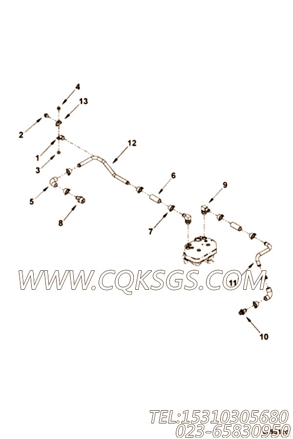 【管支撑】康明斯CUMMINS柴油机的3954930 管支撑