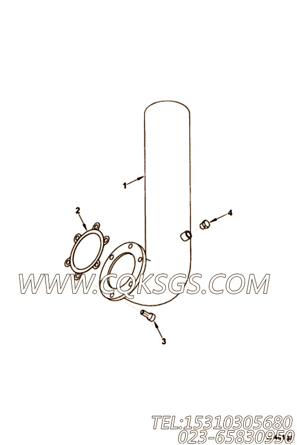 【排气口管】康明斯CUMMINS柴油机的4927776 排气口管