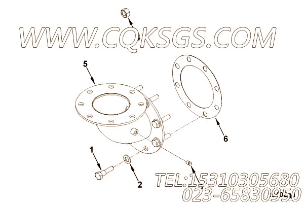 【排气口连接】康明斯CUMMINS柴油机的4966990 排气口连接