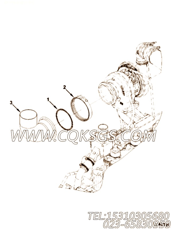 【Gasket, Exh Out Connection】康明斯CUMMINS柴油机的2881462 Gasket, Exh Out Connection