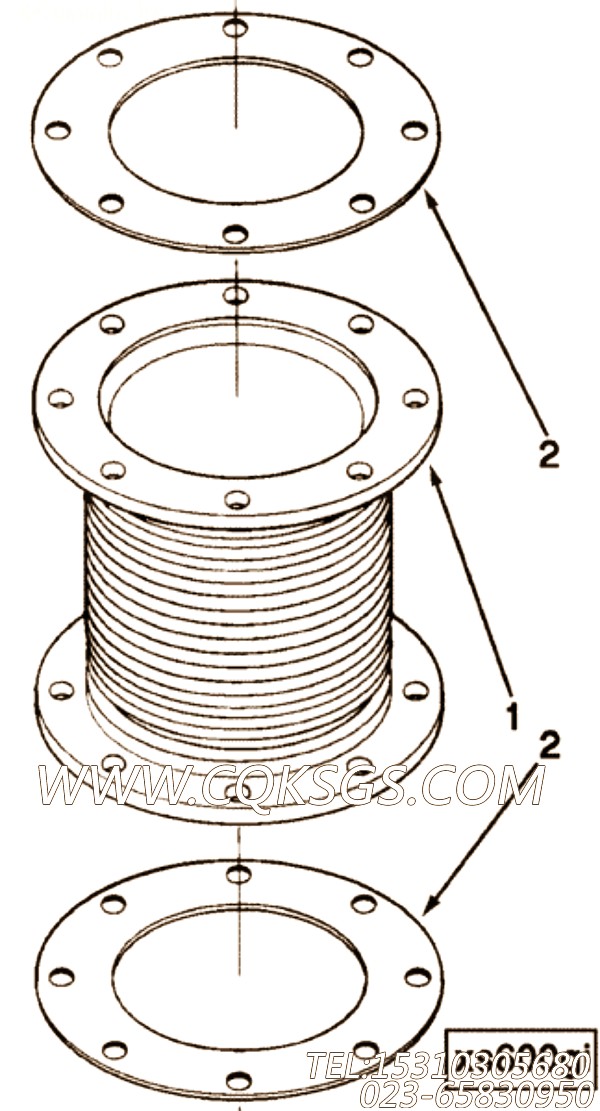 【Gasket, Exh Out Connection】康明斯CUMMINS柴油机的3033784 Gasket, Exh Out Connection